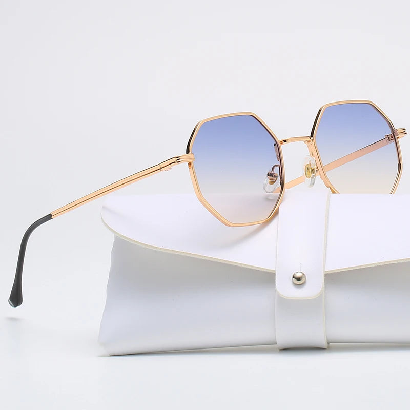 Vintage Polygon Metal Sunglasses