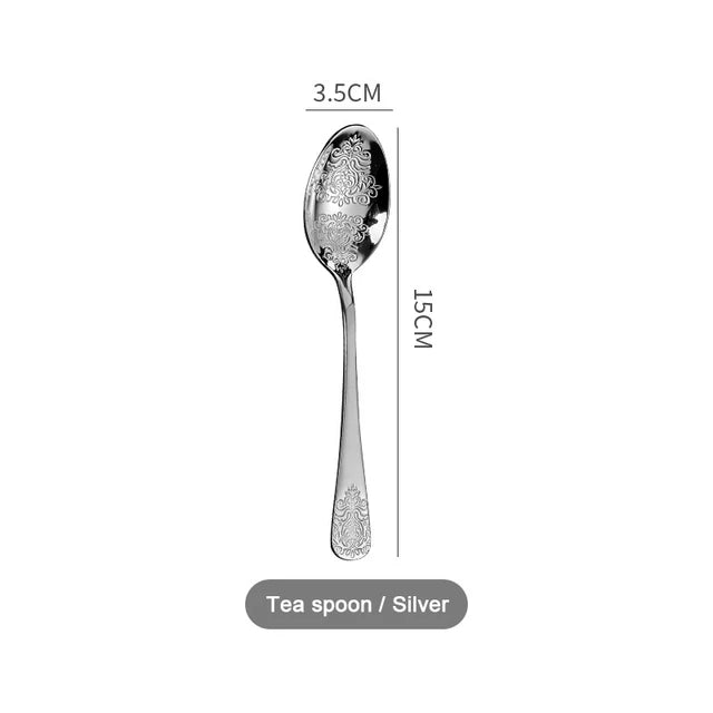 Gold Cutlery Set Stainless Steel Fork Spoons Knife Tableware Kit