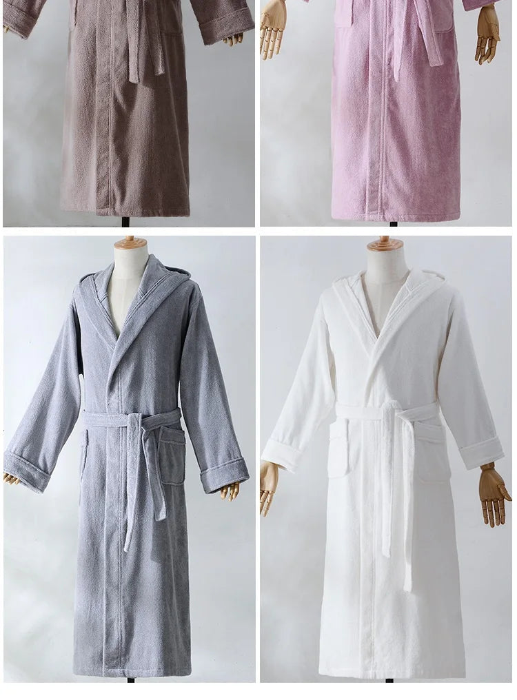 Autumn Winter Thick Pure Cotton Bathrobe