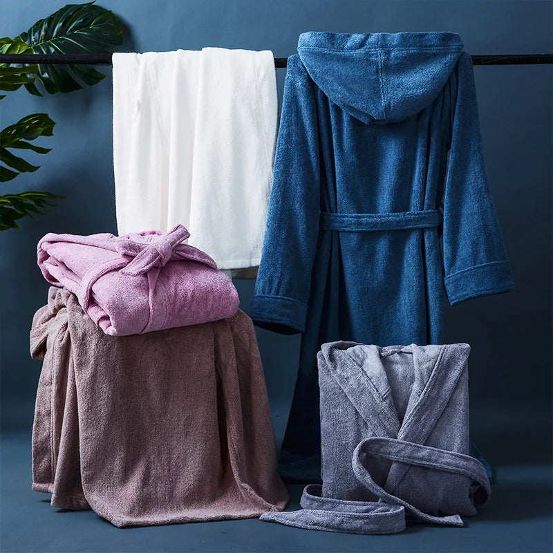 Autumn Winter Thick Pure Cotton Bathrobe