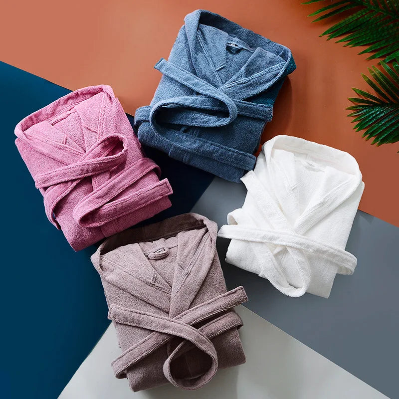 Autumn Winter Thick Pure Cotton Bathrobe
