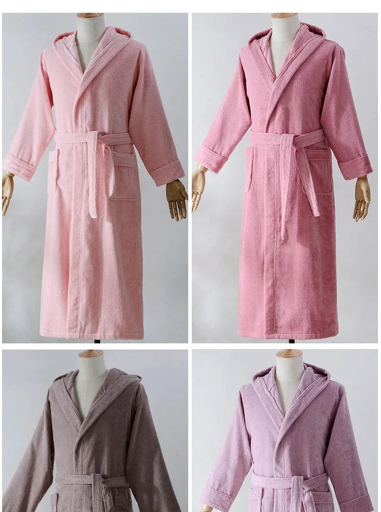 Autumn Winter Thick Pure Cotton Bathrobe