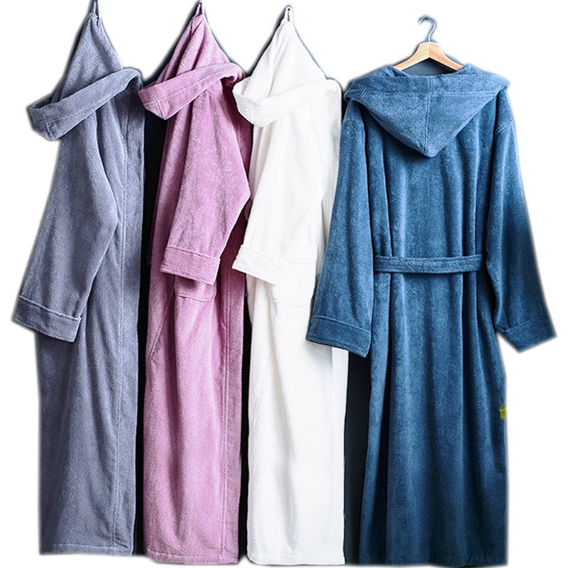 Autumn Winter Thick Pure Cotton Bathrobe