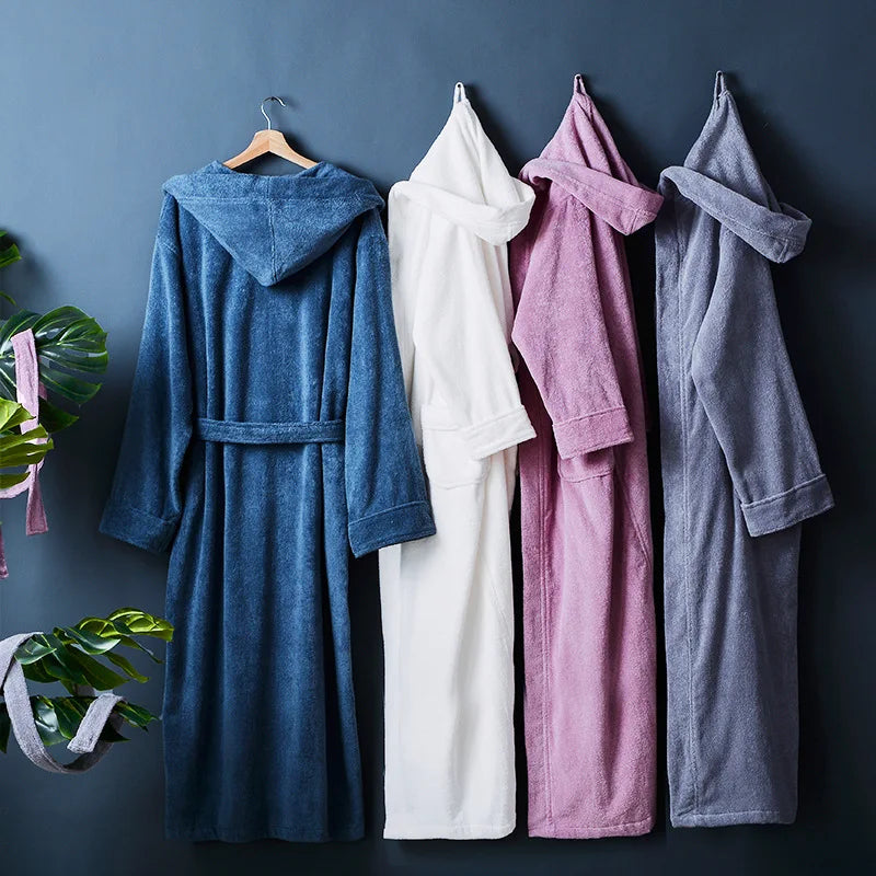 Autumn Winter Thick Pure Cotton Bathrobe