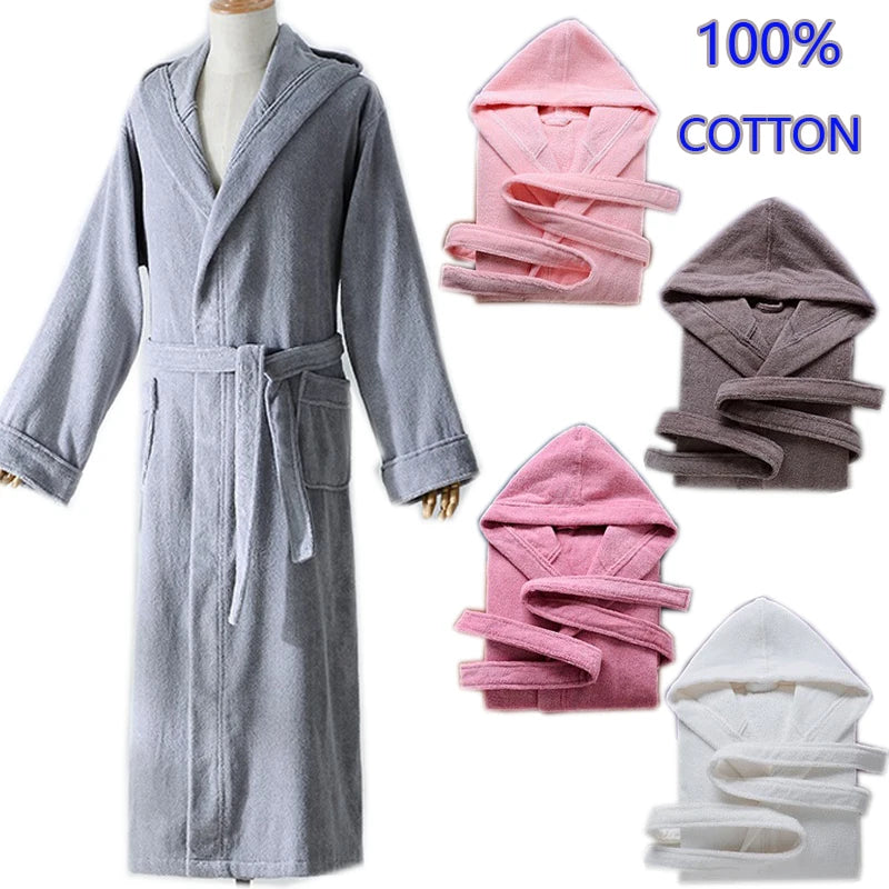 Autumn Winter Thick Pure Cotton Bathrobe