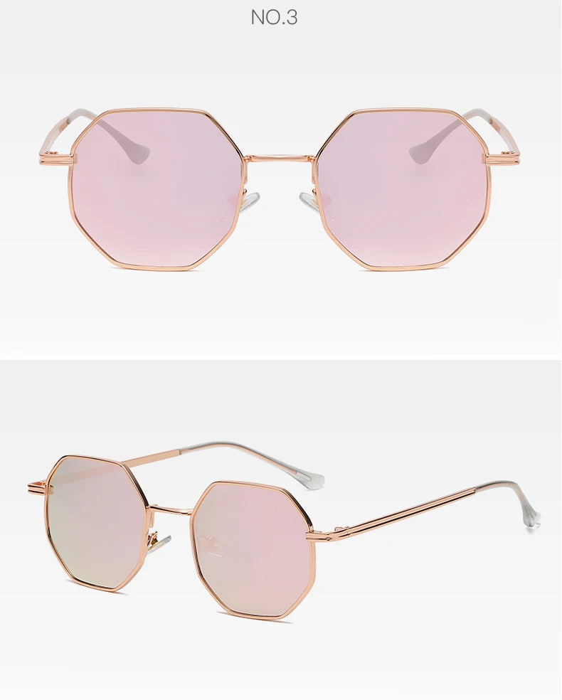 Vintage Polygon Metal Sunglasses