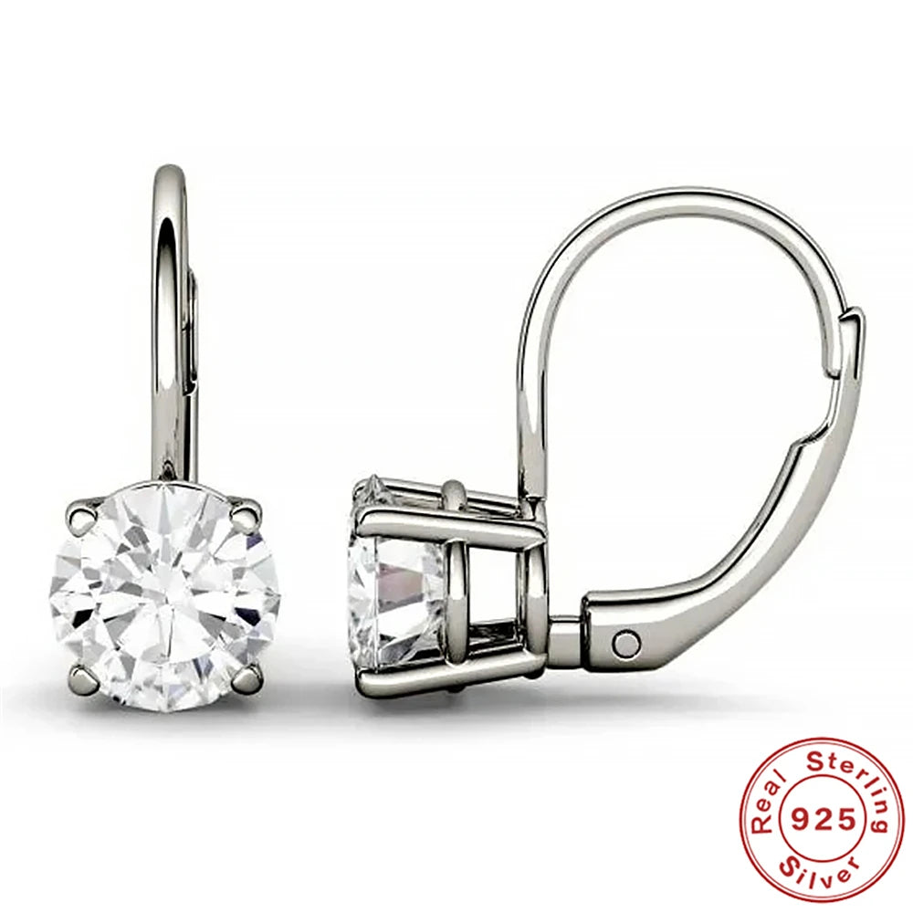 0.5–1.2 Carat D Color Moissanite Ear Stud Earrings for Women