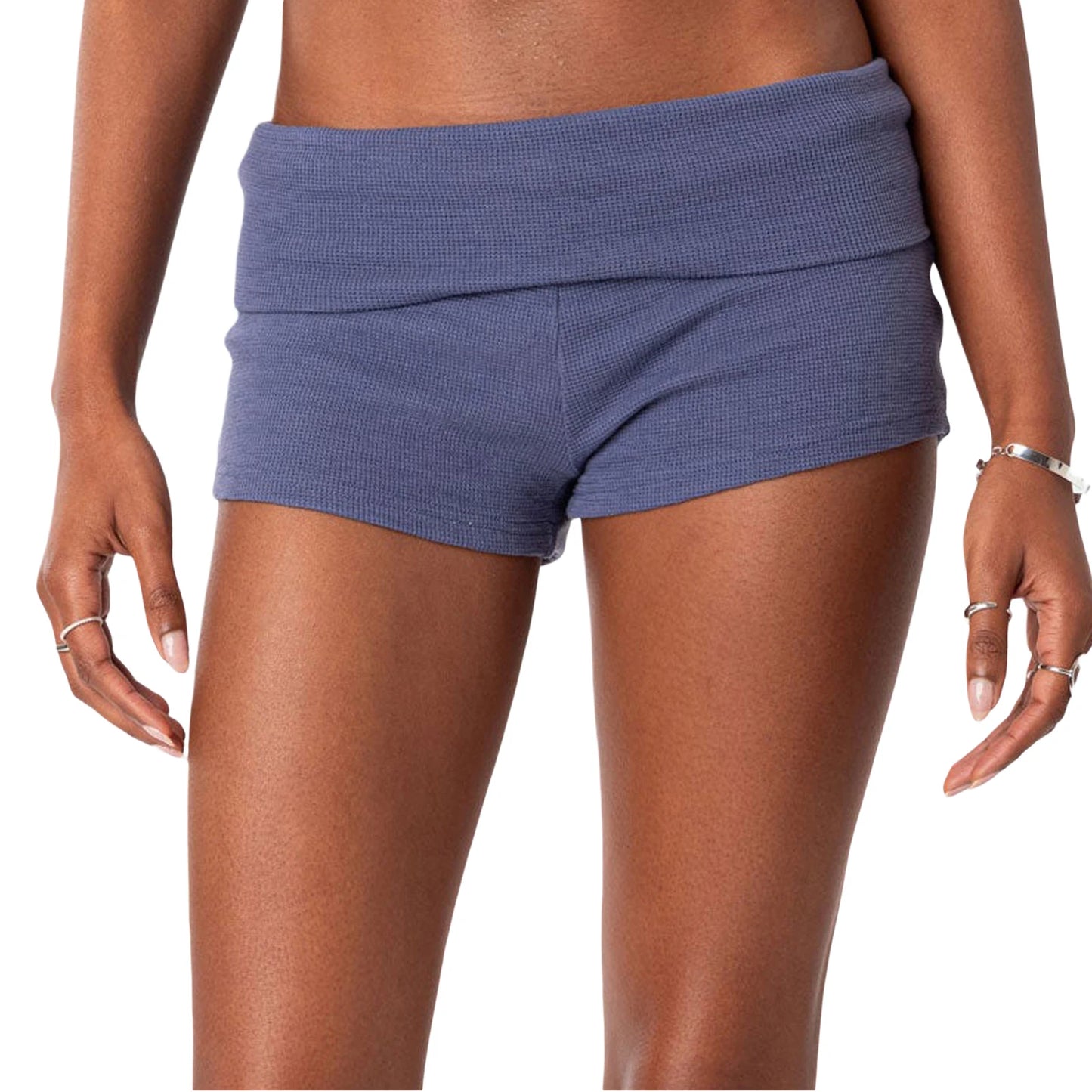 Summer Slim Yoga Shorts – Women’s Casual Fold-Over Lounge Shorts