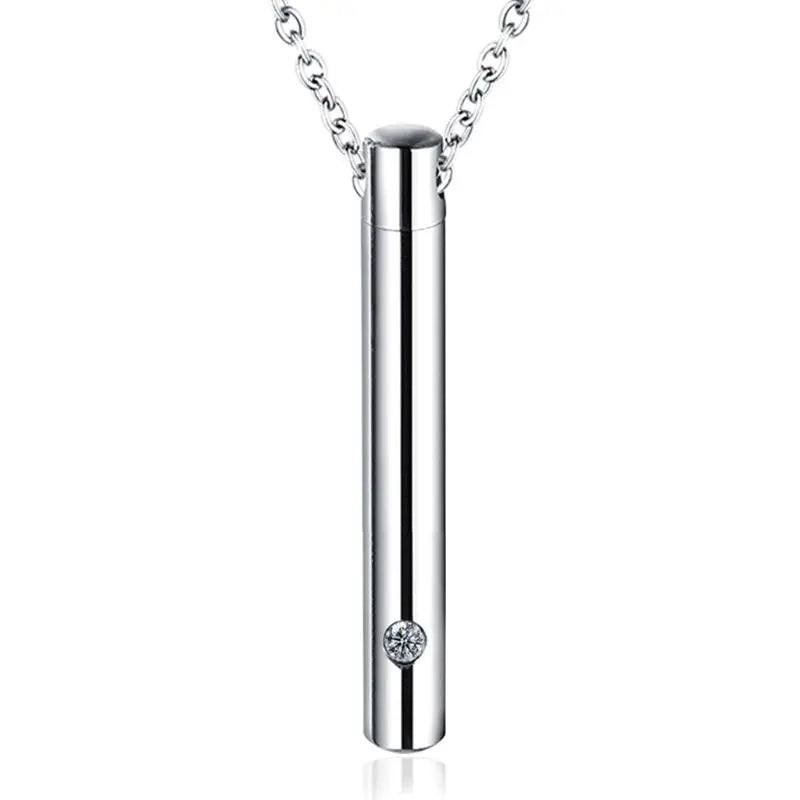 Stainless Steel Pet Memorial Cylinder Pendant