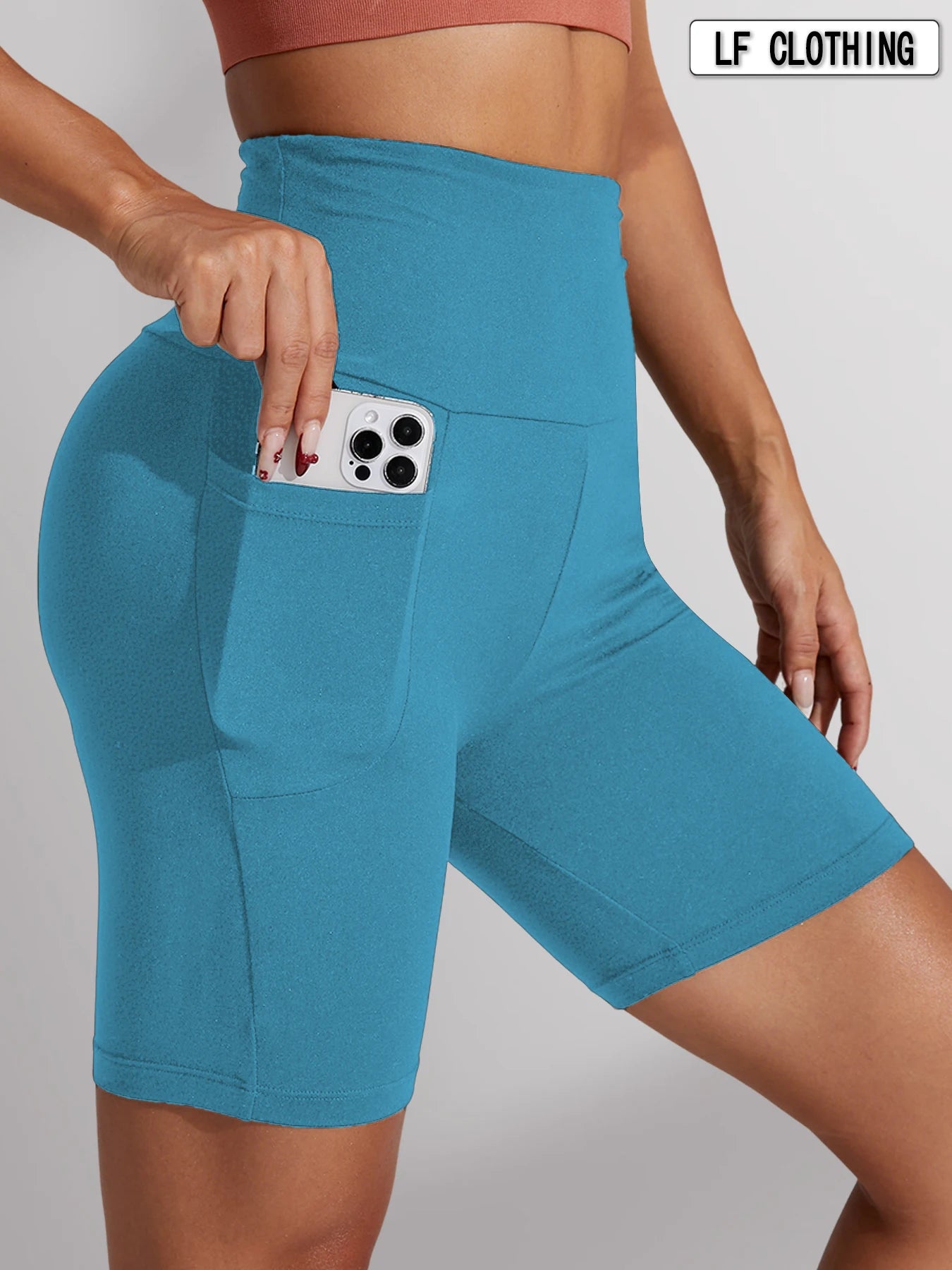 High-Waisted Biker Shorts with Pockets – Supportive, No See-Through Fit