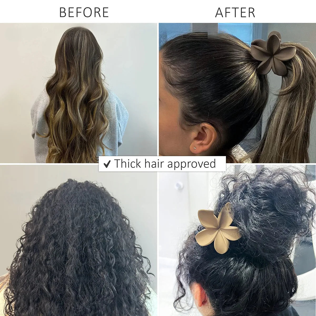 Large Flower Claw Clips