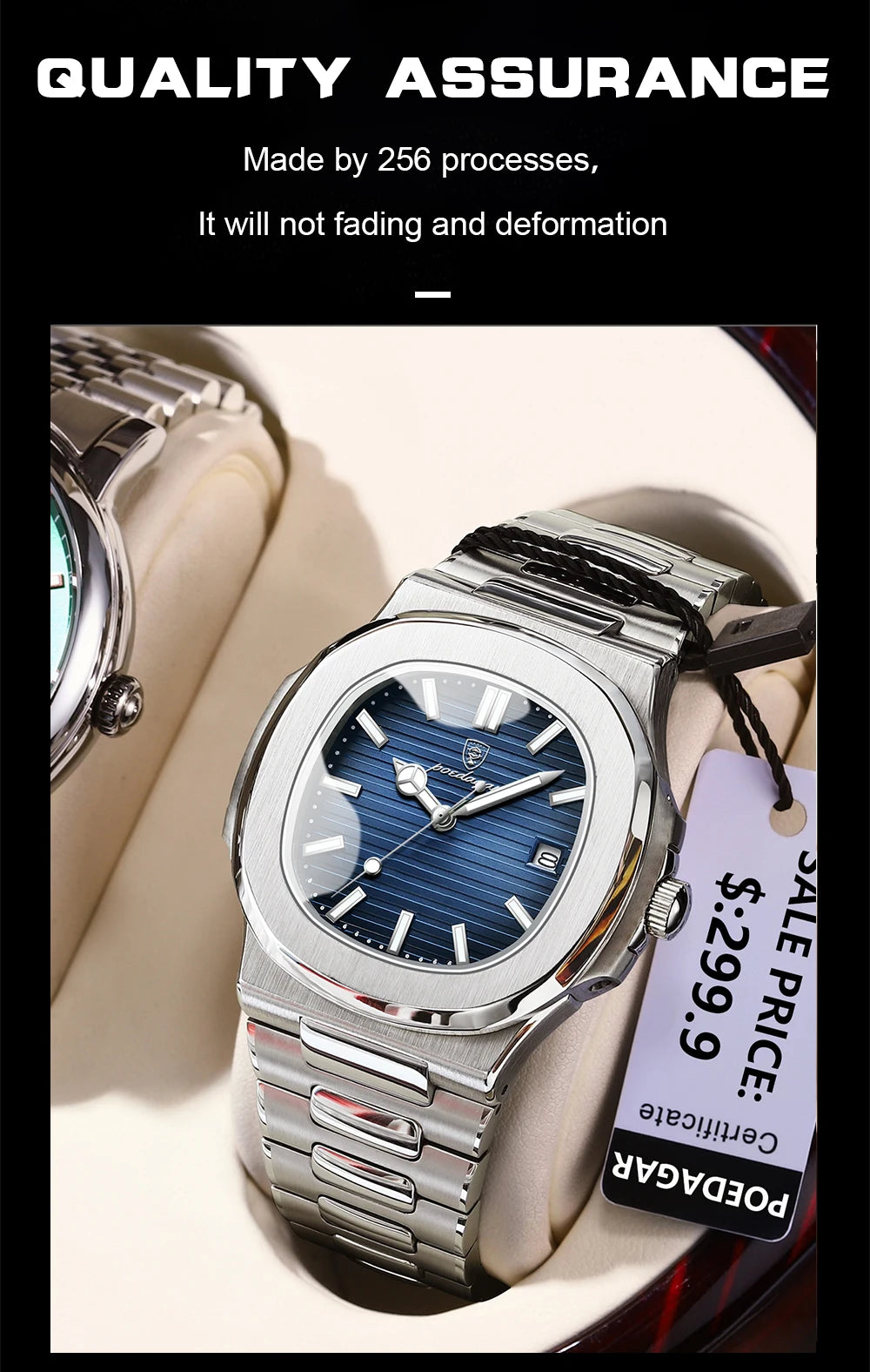 Square Luxury Men’s Wristwatch