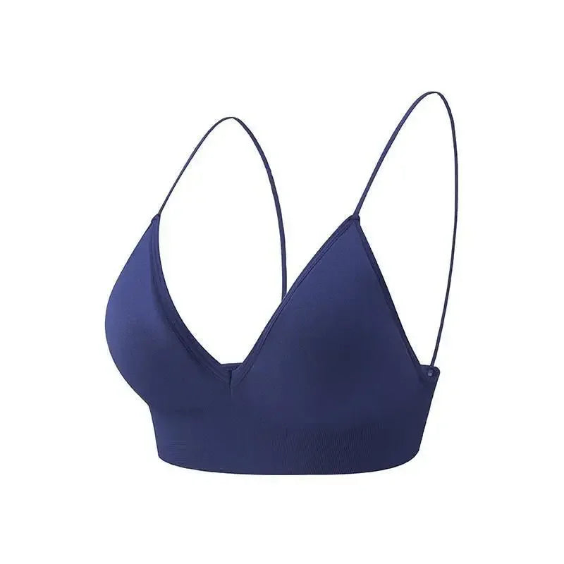 V-Neck Seamless Triangle Cup Bra Camisole
