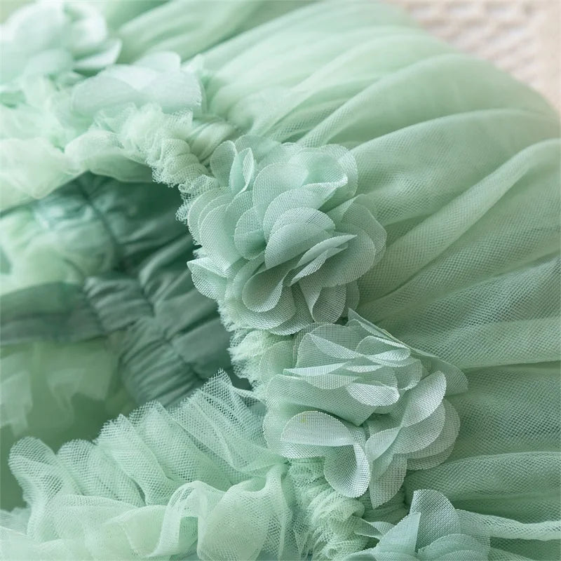 Backless Sleeveless Princess Dress with Pearls