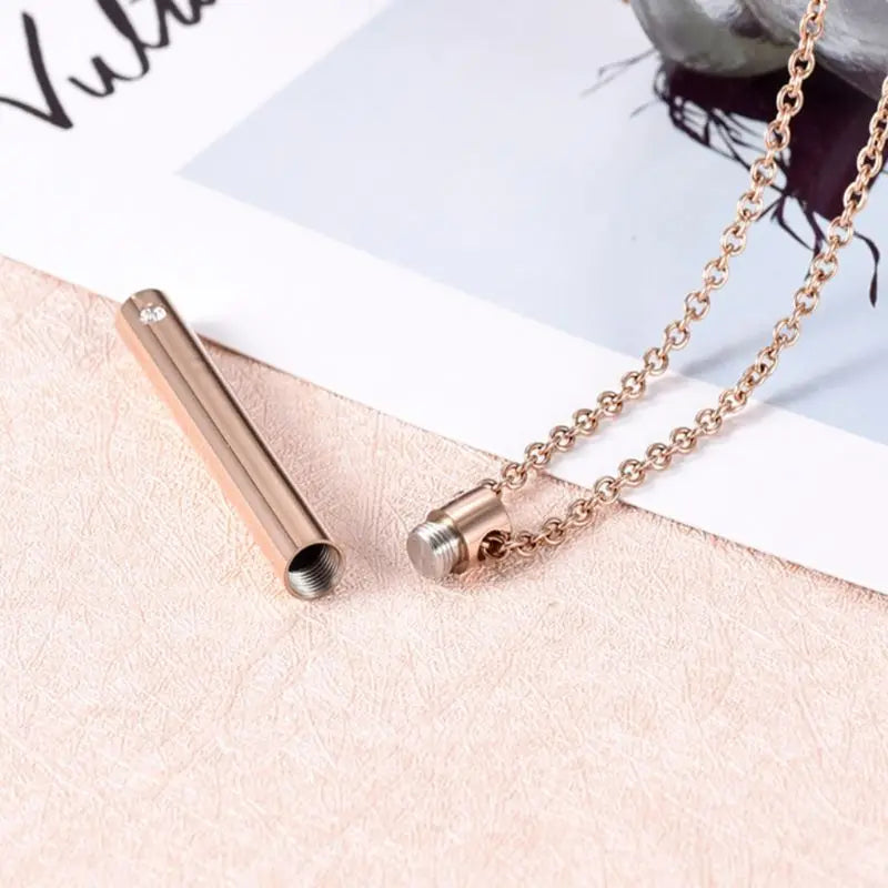 Stainless Steel Pet Memorial Cylinder Pendant