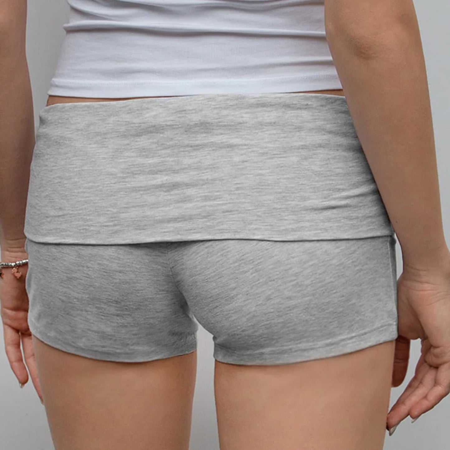 Summer Slim Yoga Shorts – Women’s Casual Fold-Over Lounge Shorts