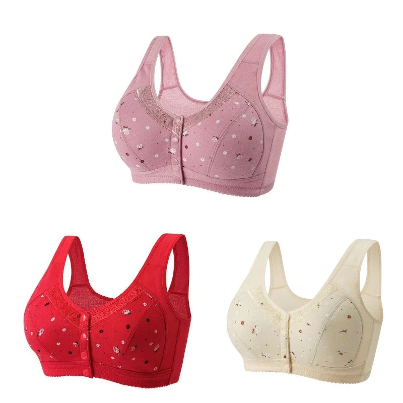 3Pcs/Set Front Closure Plus Size Bras