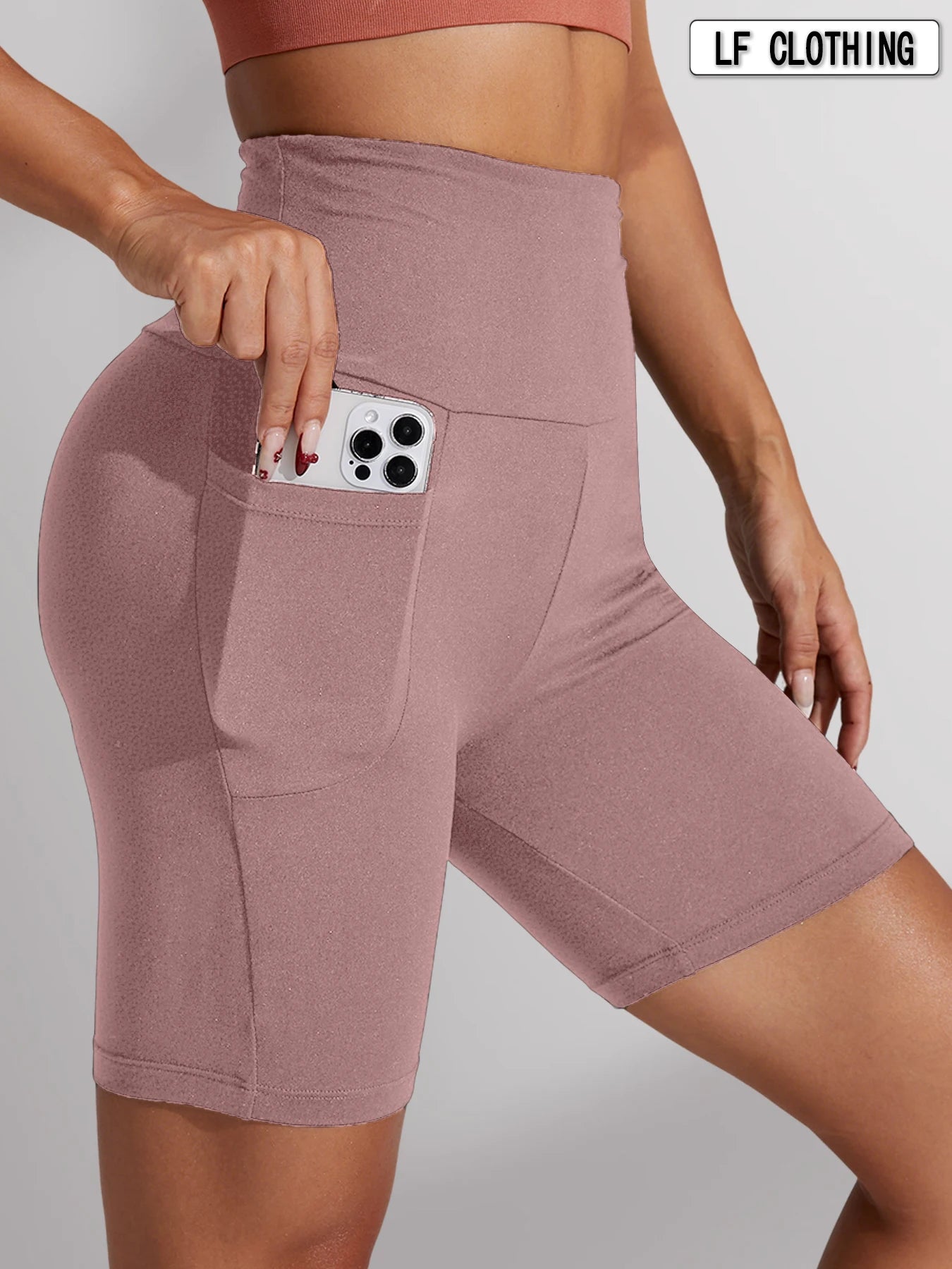 High-Waisted Biker Shorts with Pockets – Supportive, No See-Through Fit