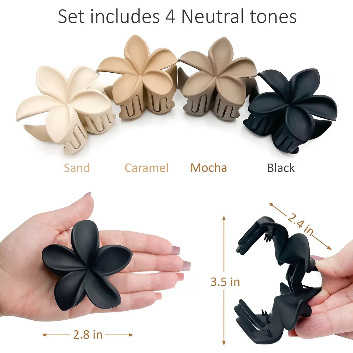 Large Flower Claw Clips