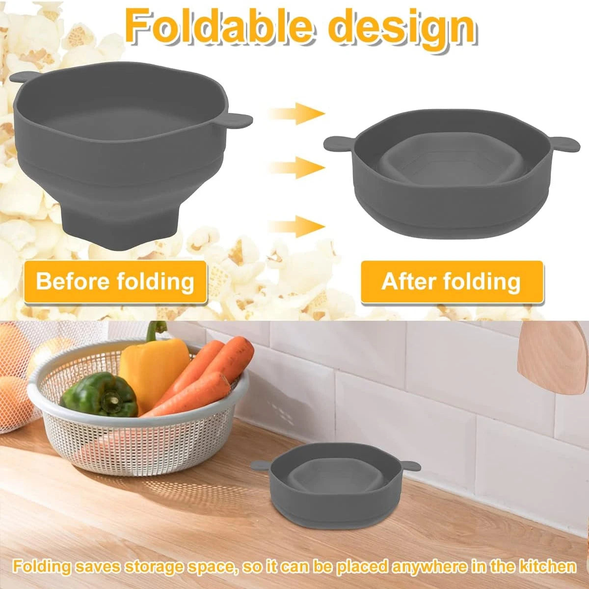Silicone Microwave Popcorn Bowl