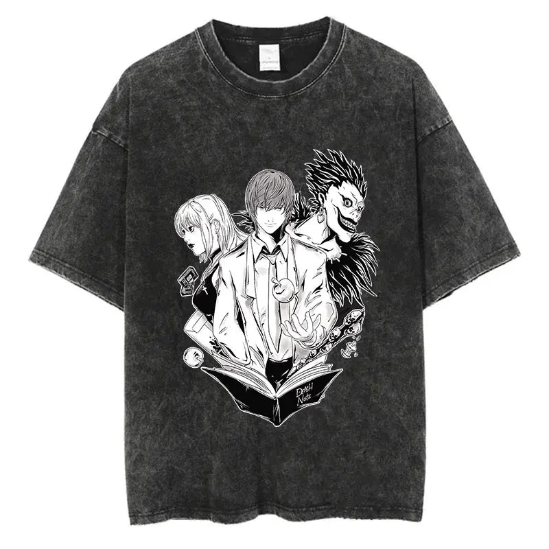 Harajuku Vintage Washed Death Note T-Shirt