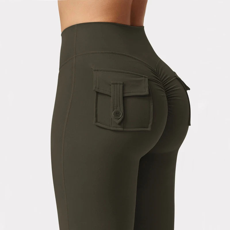 2025 New Arrival – Women’s Wide-Leg High-Stretch Yoga Leggings with Pockets
