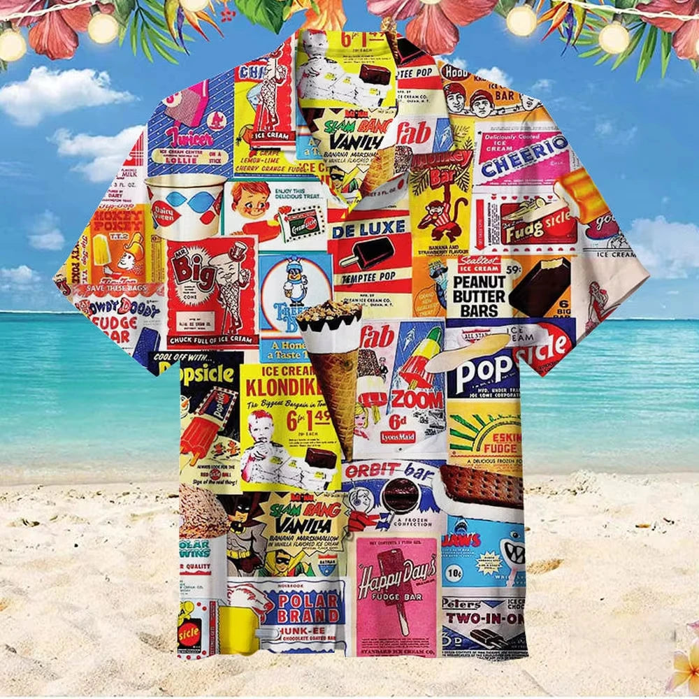 2025 Trendy Ice Cream Print Hawaiian Shirt