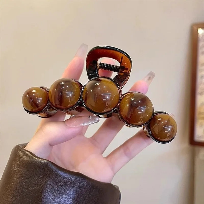 Retro Gradient Beaded Hair Claw