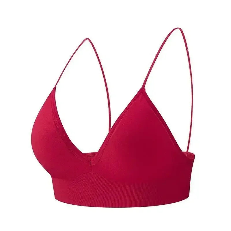 V-Neck Seamless Triangle Cup Bra Camisole
