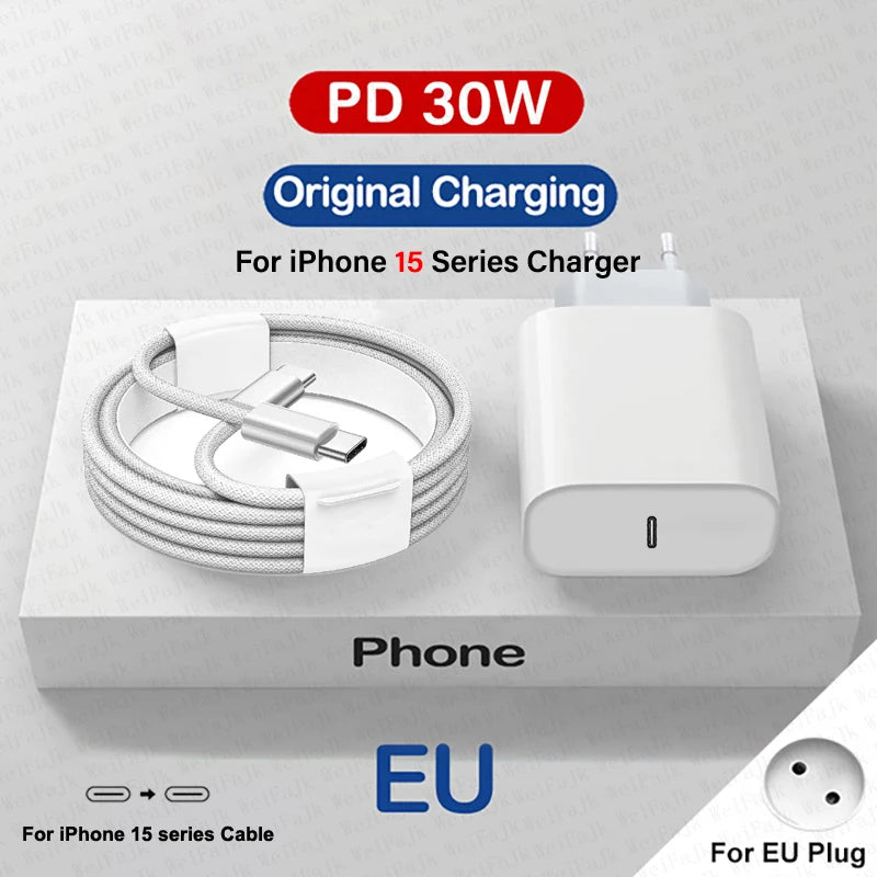 Original Apple 30W Fast Charger with USB-C Cable