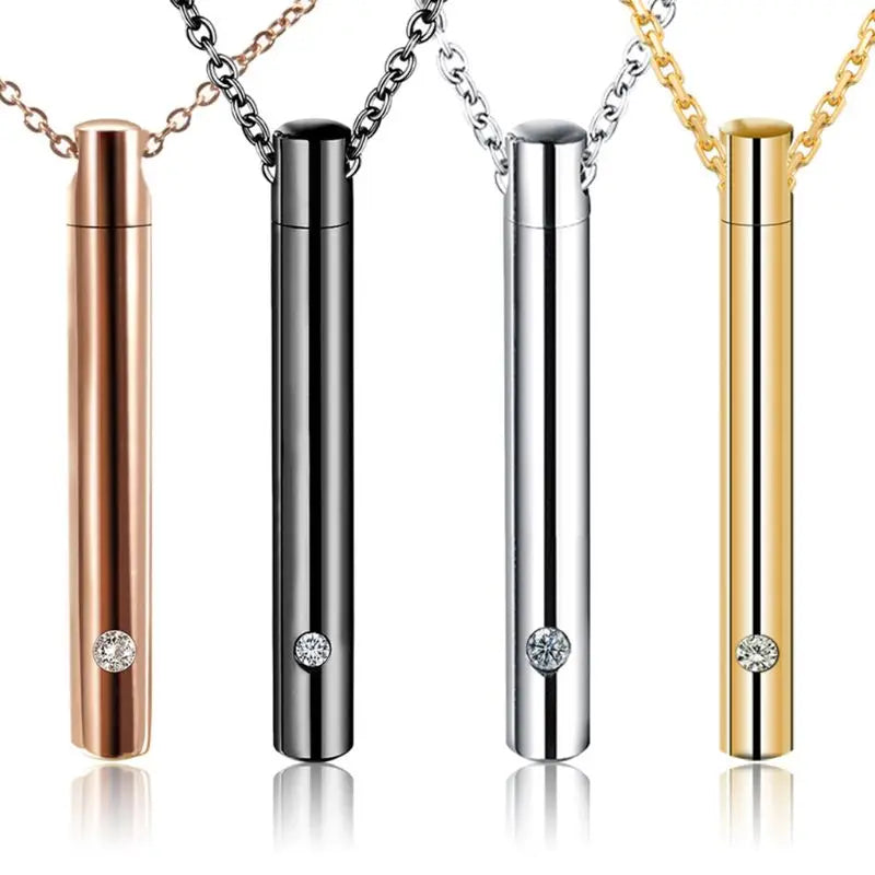 Stainless Steel Pet Memorial Cylinder Pendant