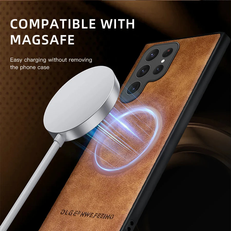 Luxury Leather Silicone Case for Samsung Galaxy S24/S23/S22