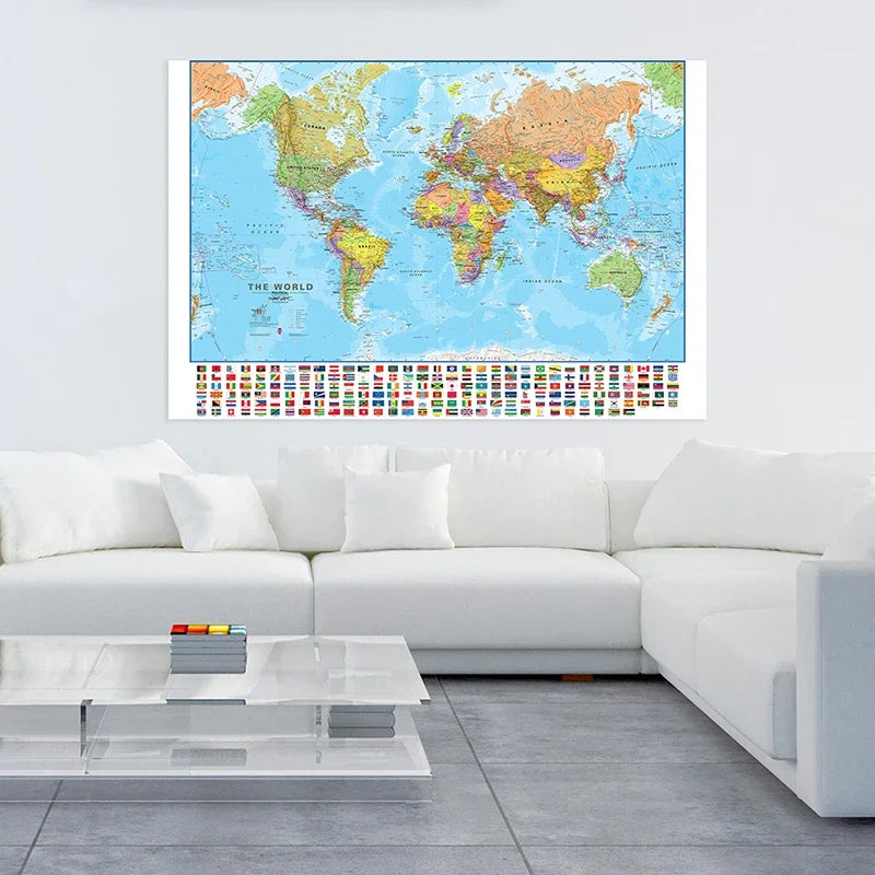150x100cm World Map Wall Art Poster