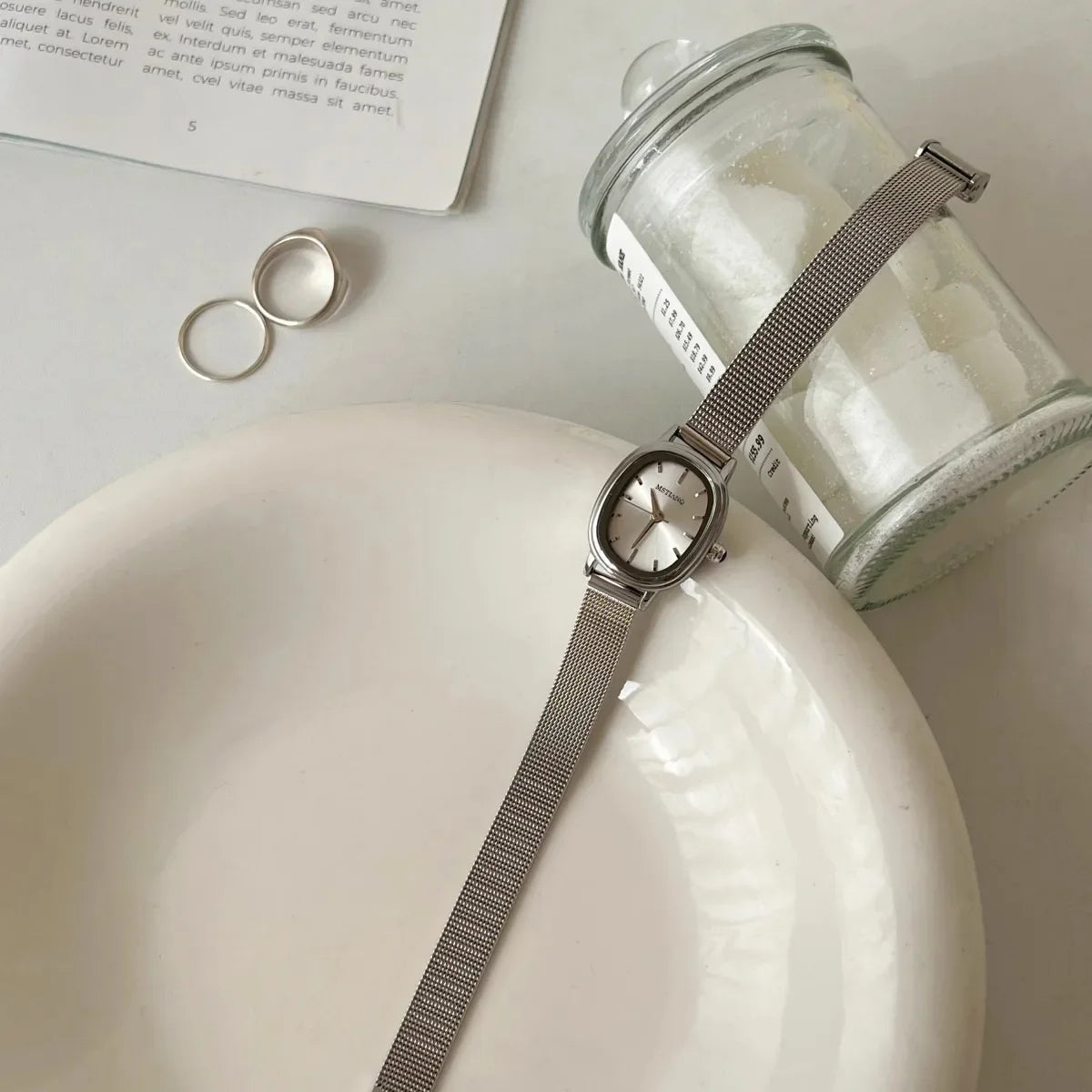 Small Oval Dial Green Watch