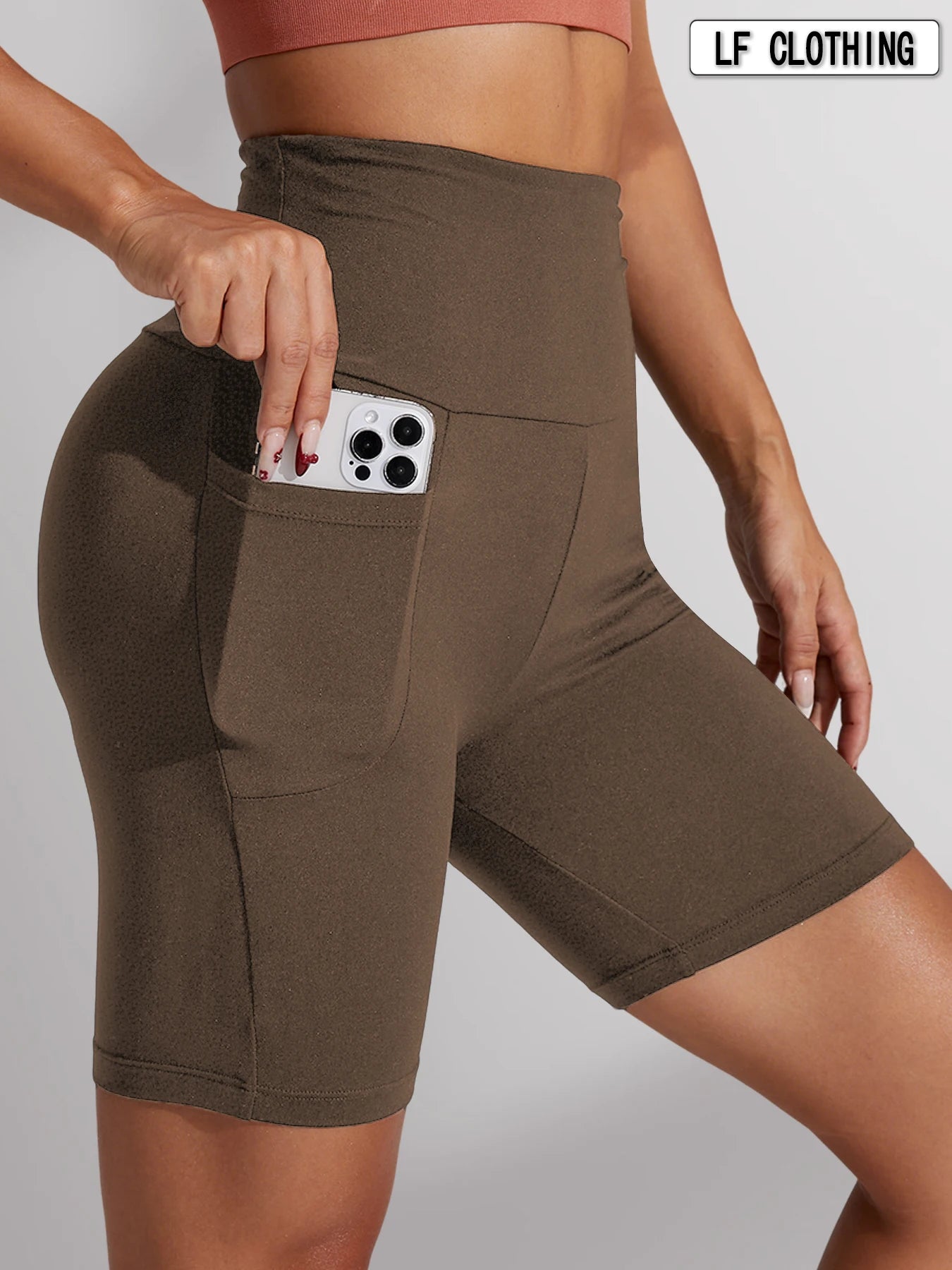 High-Waisted Biker Shorts with Pockets – Supportive, No See-Through Fit