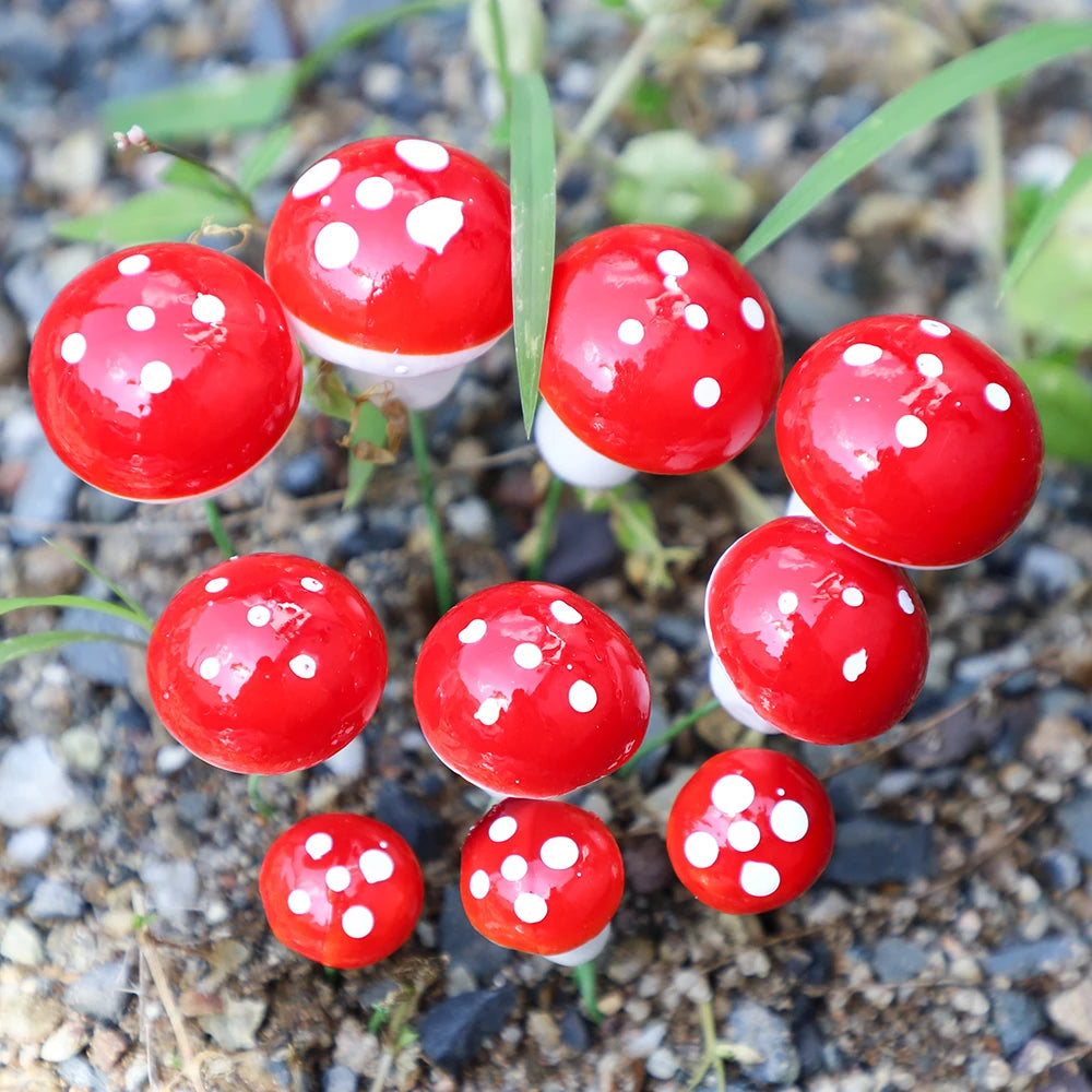 Artificial Mini Resin Mushroom 20Pcs