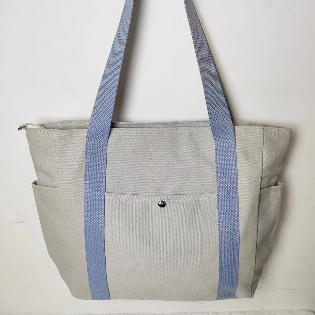 Large Capacity Canvas Solid Letter Tote Bag