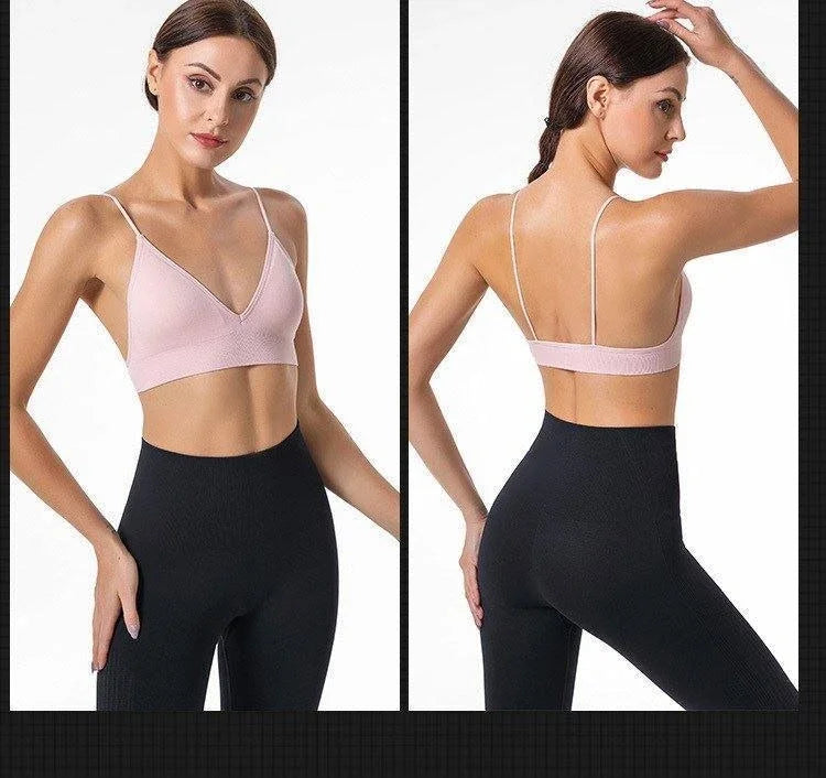 V-Neck Seamless Triangle Cup Bra Camisole