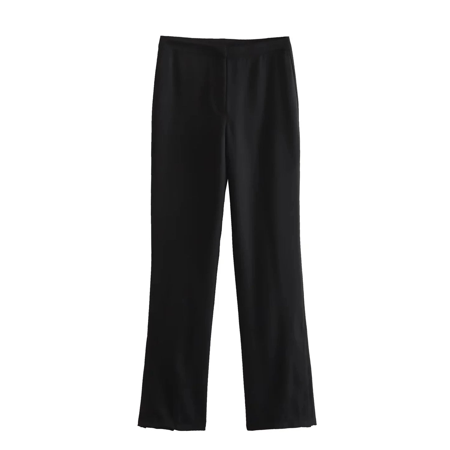 Elegant Women’s Strapless Pant Suit – Button-Up Top & Side-Slit Trousers