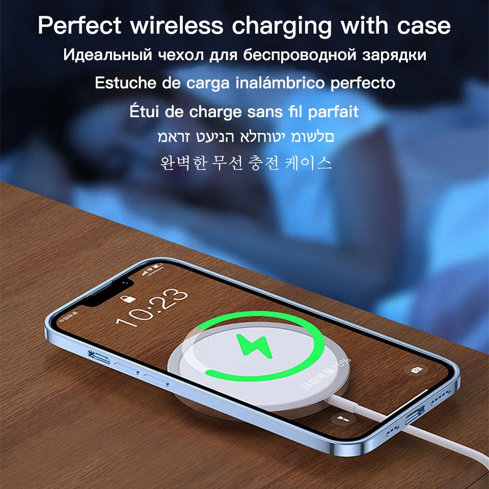 Luxury Magnetic Wireless Charging Case for iPhone