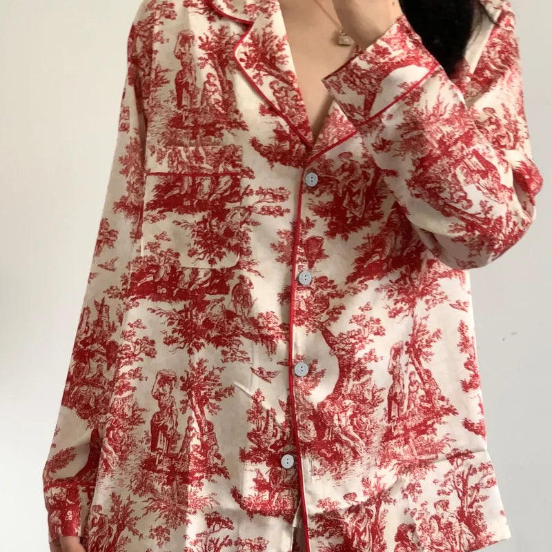 Women’s Floral Satin Pajama Set