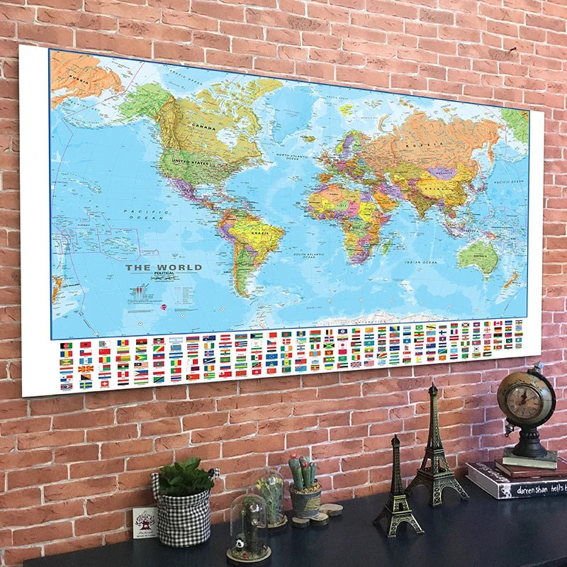 150x100cm World Map Wall Art Poster