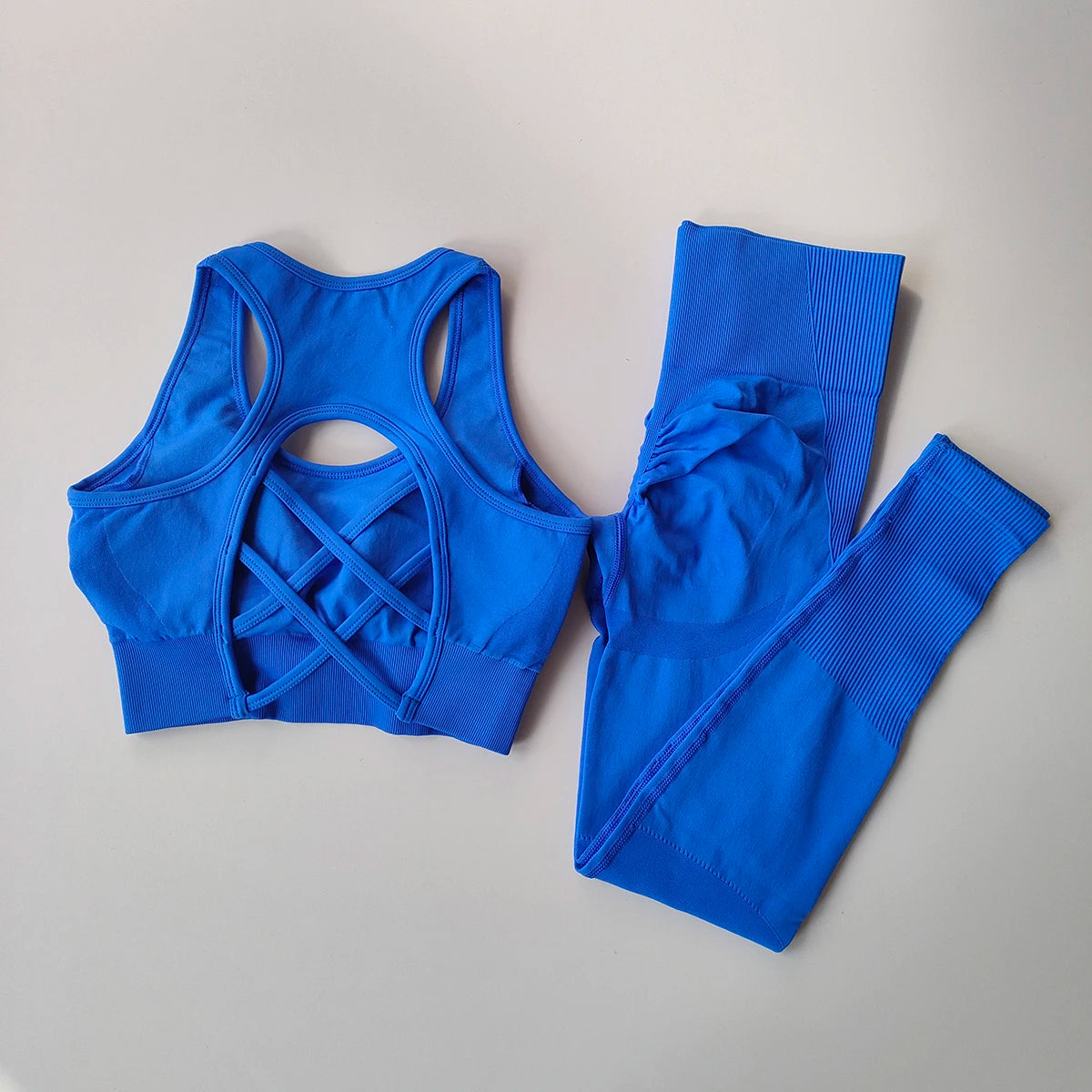 Women’s Seamless Fitness Set – Sports Bra & High-Waist Leggings