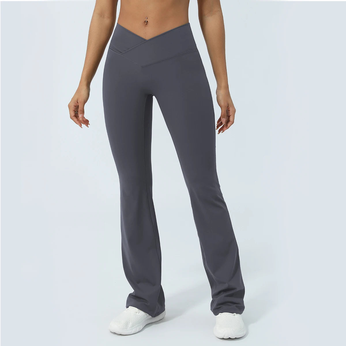 Flare Yoga Pants with Cross Waist – Booty-Lifting, Wide-Leg Activewear Leggings for Workout & Everyday Wear