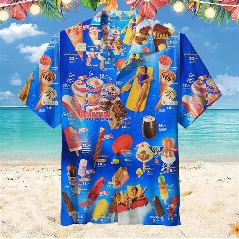 2025 Trendy Ice Cream Print Hawaiian Shirt