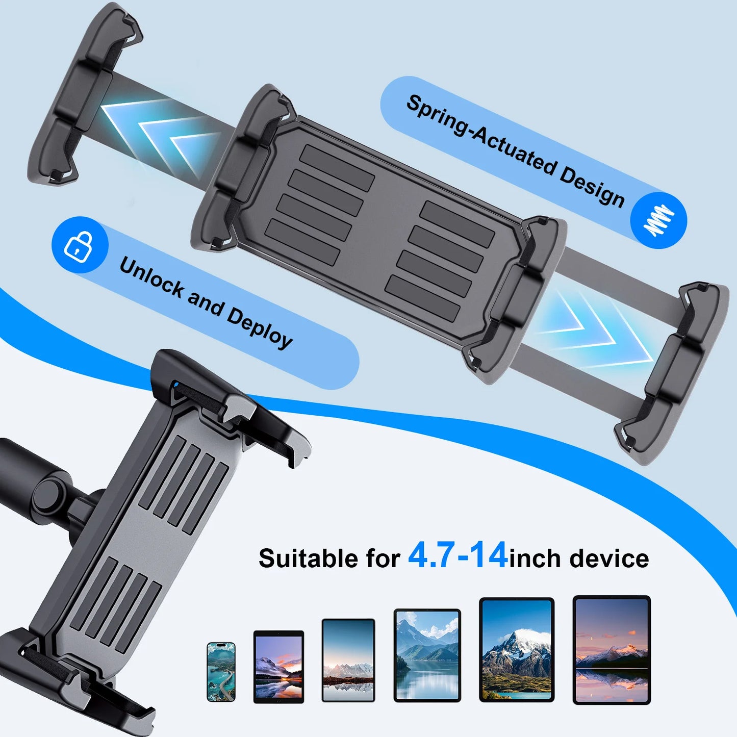 Adjustable Tripod Floor Tablet Stand
