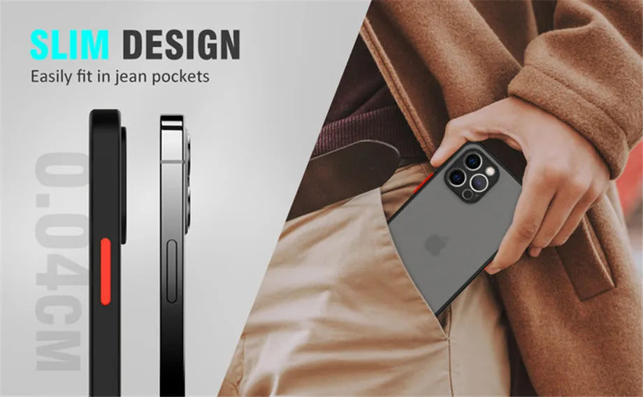 Shockproof Armor Matte Case for iPhone 16 / 15 / 14 Plus / 13 / 12 / 11 Pro Max