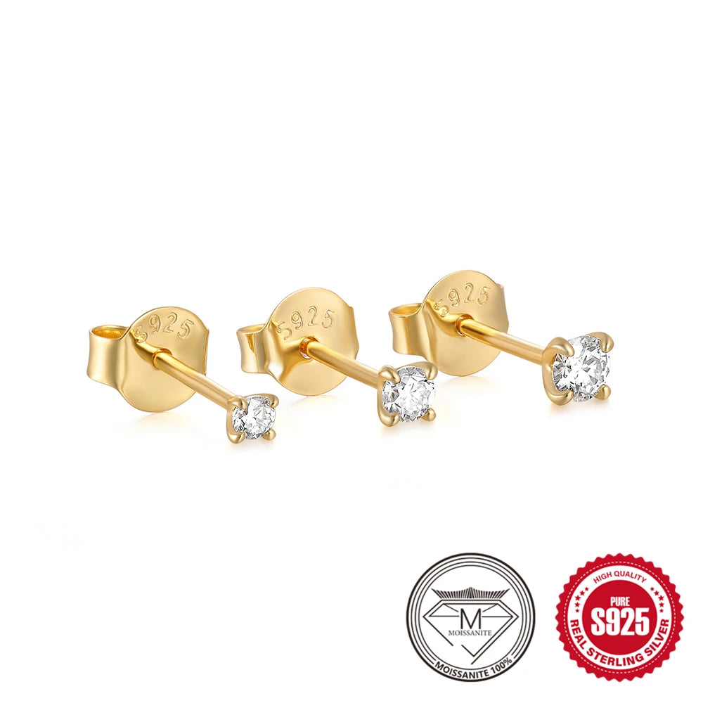 0.5–1.2 Carat D Color Moissanite Ear Stud Earrings for Women