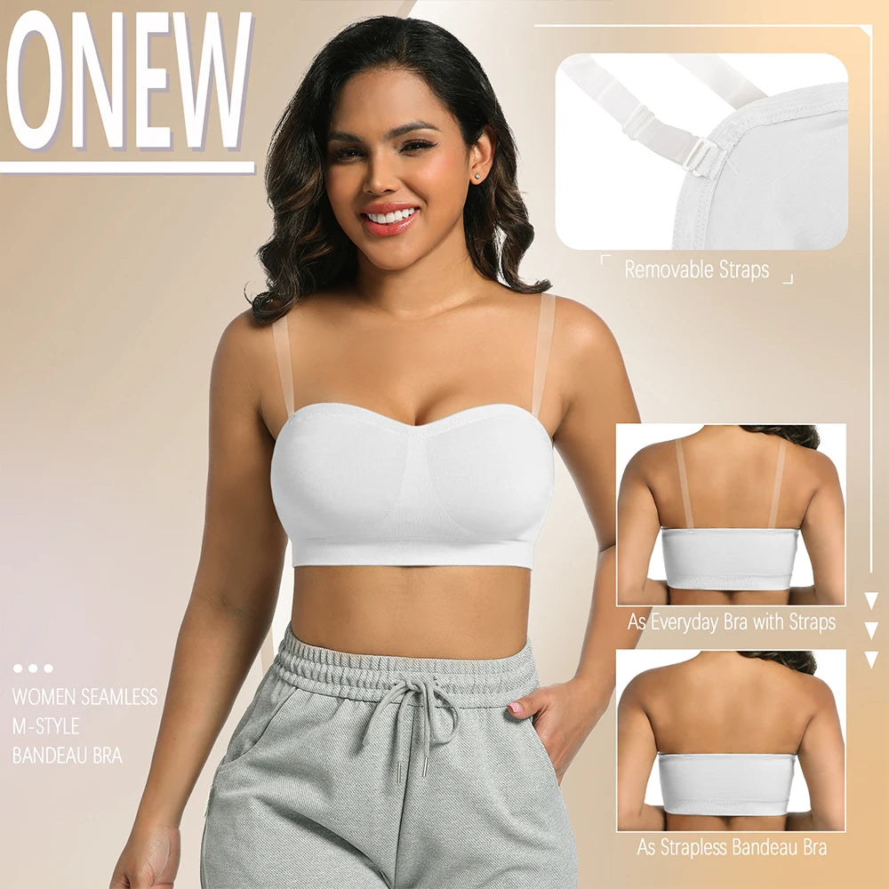 Strapless Invisible M-Shaped Push-Up Bra