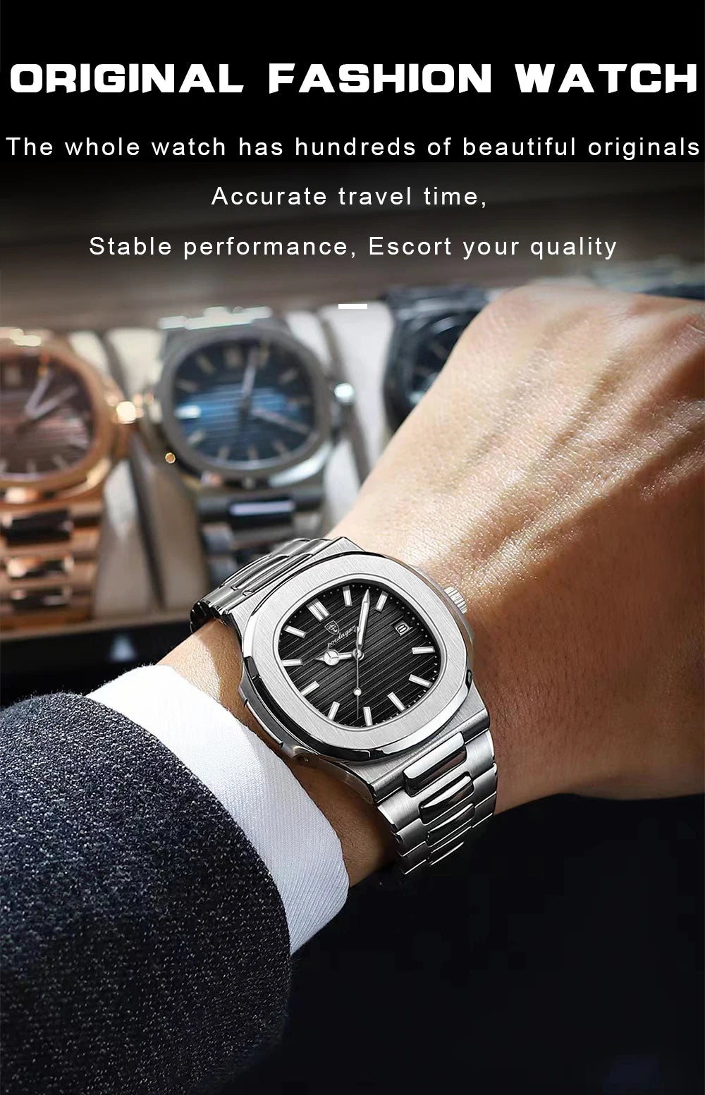 Square Luxury Men’s Wristwatch